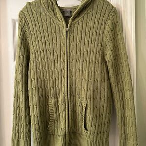 Ann Taylor Olive Knit Hoodie